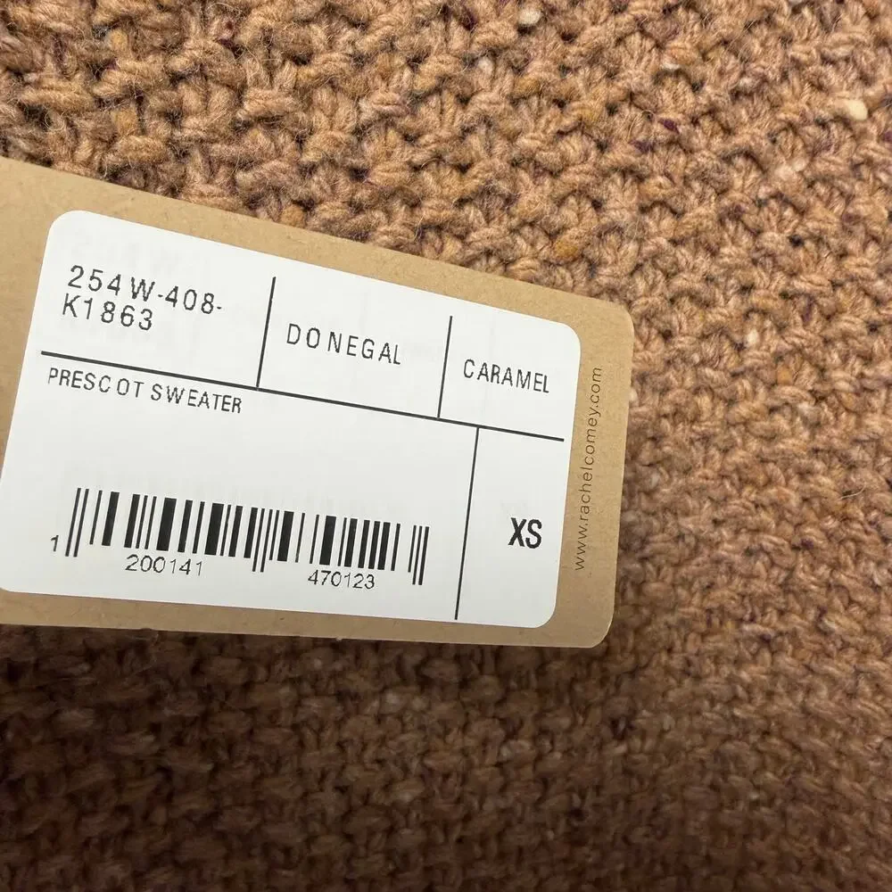 NWT Rachel Comey Prescot Sweater in Caramel Wool Blend Knit Womens Size XS
